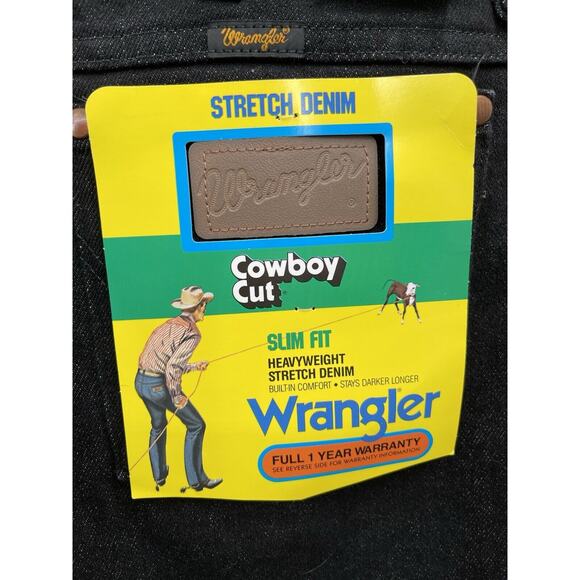 NWT Wrangler Jeans Cowboy Cut Slim Fit Heavyweight Stretch 938 Black 34 X 30 - Picture 11 of 11